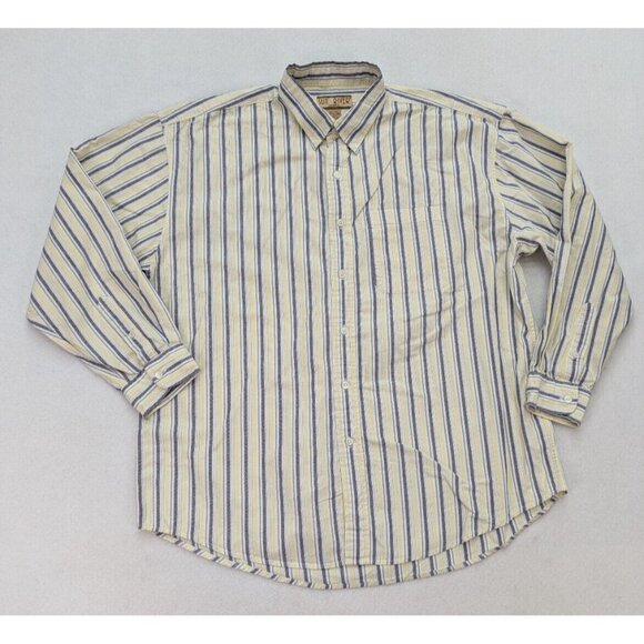 Sun River Men's Button-Up Shirt Size XL Yellow Gray Striped Long Sleeve - Picture 1 of 15